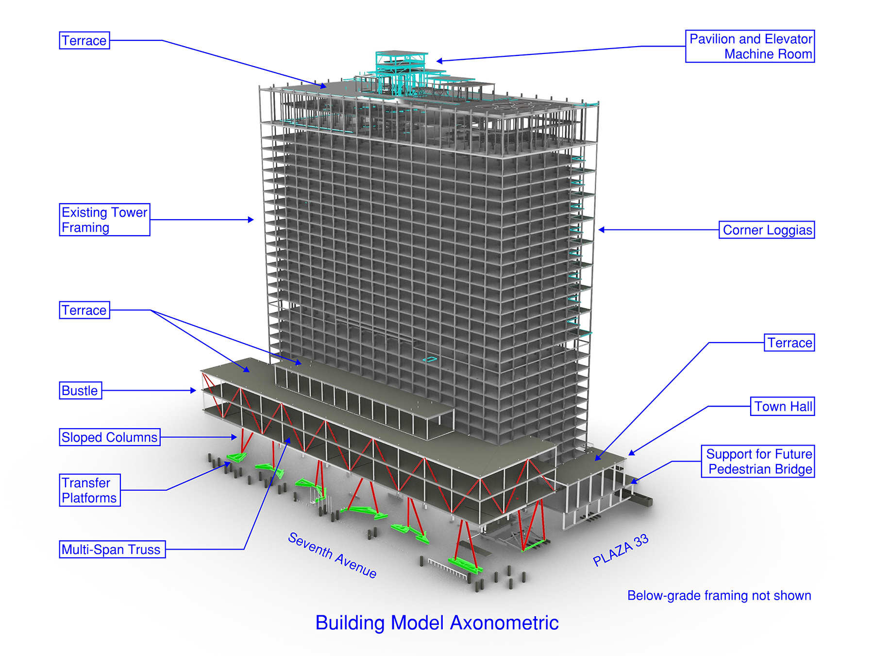 PENN 2 Redevelopment - 19 - Building Model Axonometric - image by Severud Associates.png